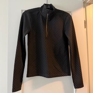 RHONE Houndstooth Seamless Quarter-Zip Long Sleeve Pullover